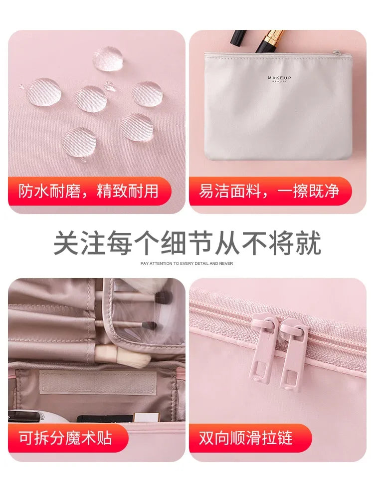 Damen tragbare Kosmetiktasche mit hohem Erscheinungsbild, große Reise-Waschtasche, dreidimensionale Make-up-Aufbewahrungstasche
