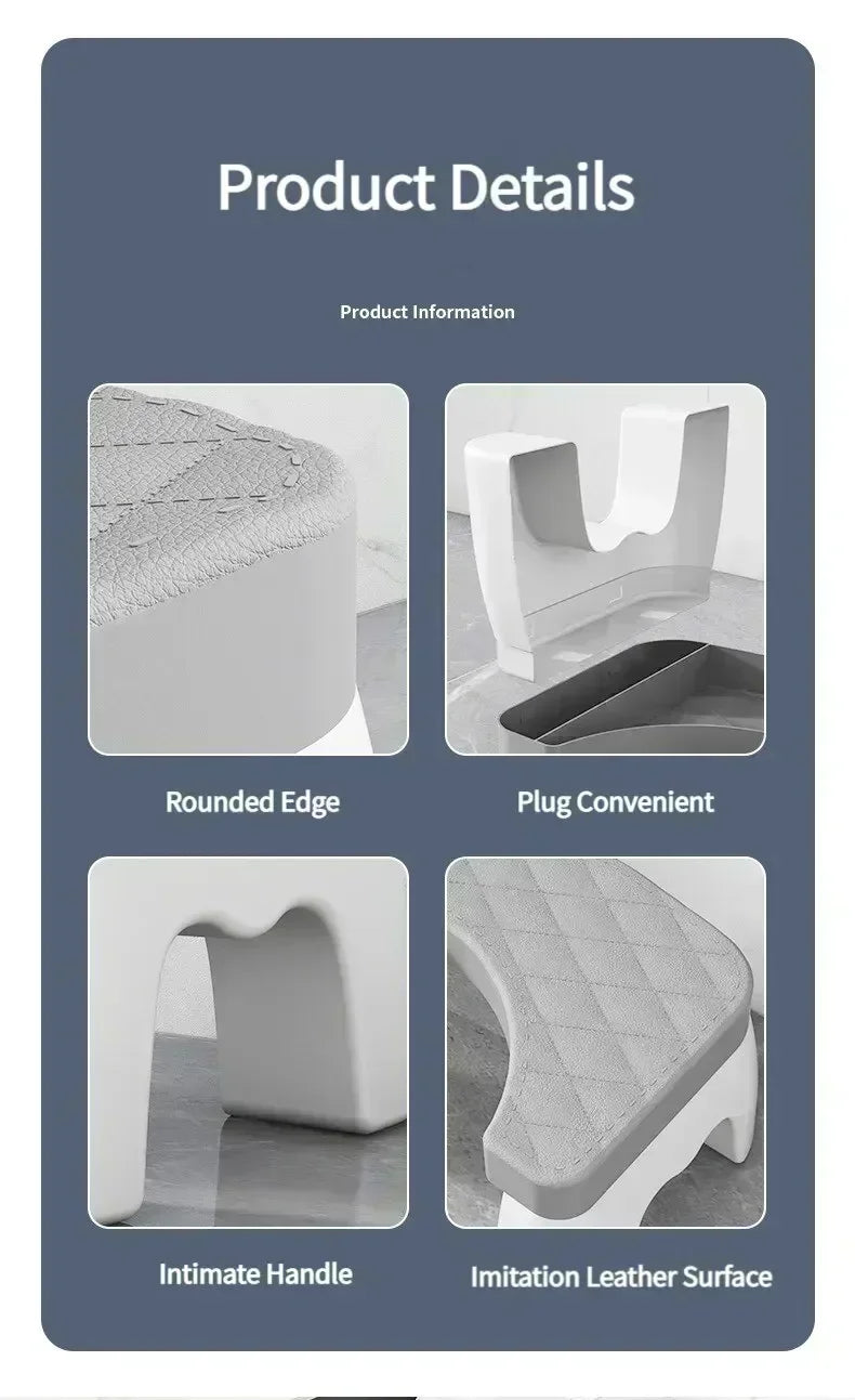 Universal Squatty Potty Toilet Stool - Waterproof Foot Stool for Adults, Kids, Seniors & Pregnancy Support