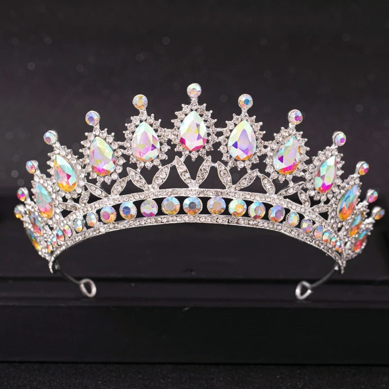 Baroque Vintage Crystal Tiaras And Crowns Rhinestone Queen Pageant Prom Diadem Crown Bridal Wedding Hair Accessories Jewelry