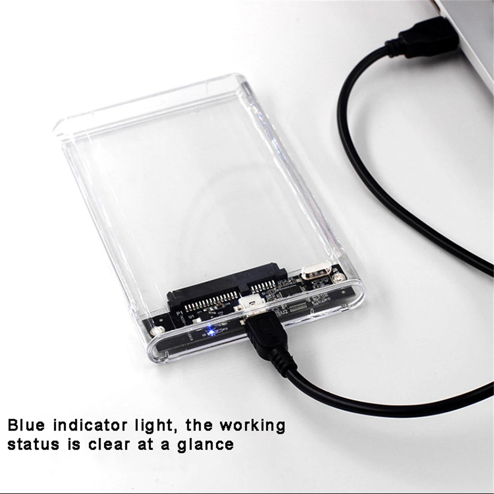 USB 3.0 HDD Enclosure 2.5inch SATA SSD Hard Drive Case with 5Gbps Transfer Speed Mobile External Housing Harddisk Boxs Cable
