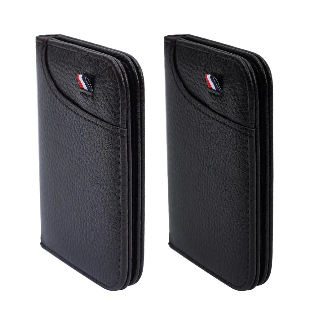Tragbares Super Slim Weiches Portemonnaie für Herren PU Leder Mini Ausweis Kreditkarten Geldbörse Kartenhalter Portemonnaie Dünne Kleine Kurze Brieftaschen