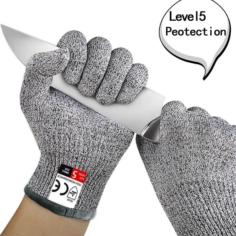 Hot Level 5 Protection Safety Anti Cut Gloves High-strength Kitchen Cut Resistant Gloves For Fish Meat Cutting Safety Amagi