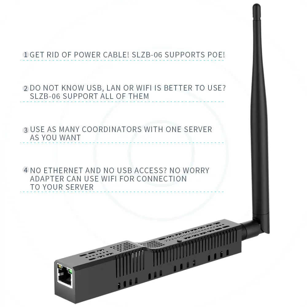 SMLIGHT SLZB-06/M/P7 Zigbee 3.0 to Ethernet,USB,and WiFi gateway coordinator with PoE,works with Zigbee2MQTT,Home Assistant,ZHA