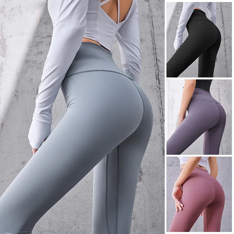 UPF50+Ribbed Yoga Pants High Waisted Gym_eggings Sport Women Fitness SeamlessFemale Legging Tummy Control RunningTraining Tights