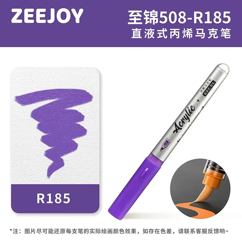 ZEEJOY 120/12/1 Colors Direct Liquid Acrylic Marker Pens Waterproof Pen Soft Brush Nib for Manga School Art Supplies Stationery