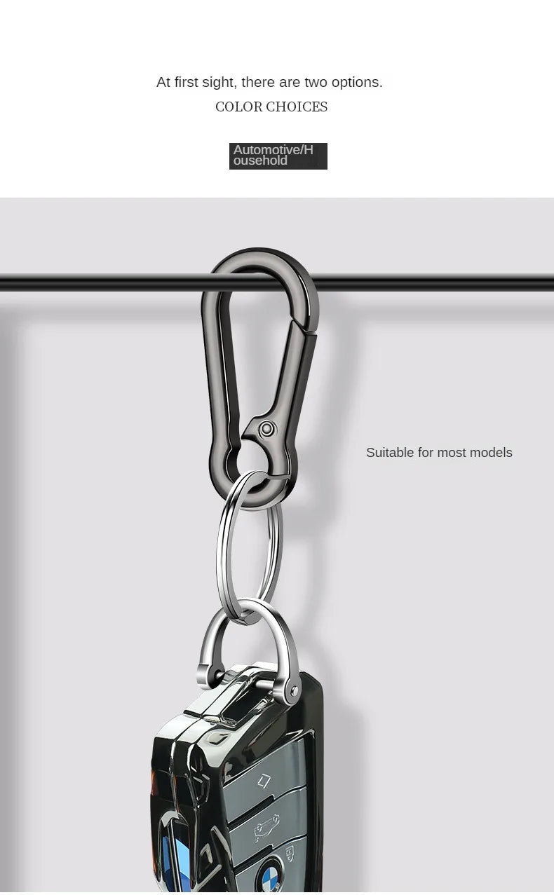 Zinc Alloy Car Key Chain Anti-Lost Keychain With KeyRing Simple Gourd Buckle Carabiner Keychain Auto Waist Belt Clip Holder