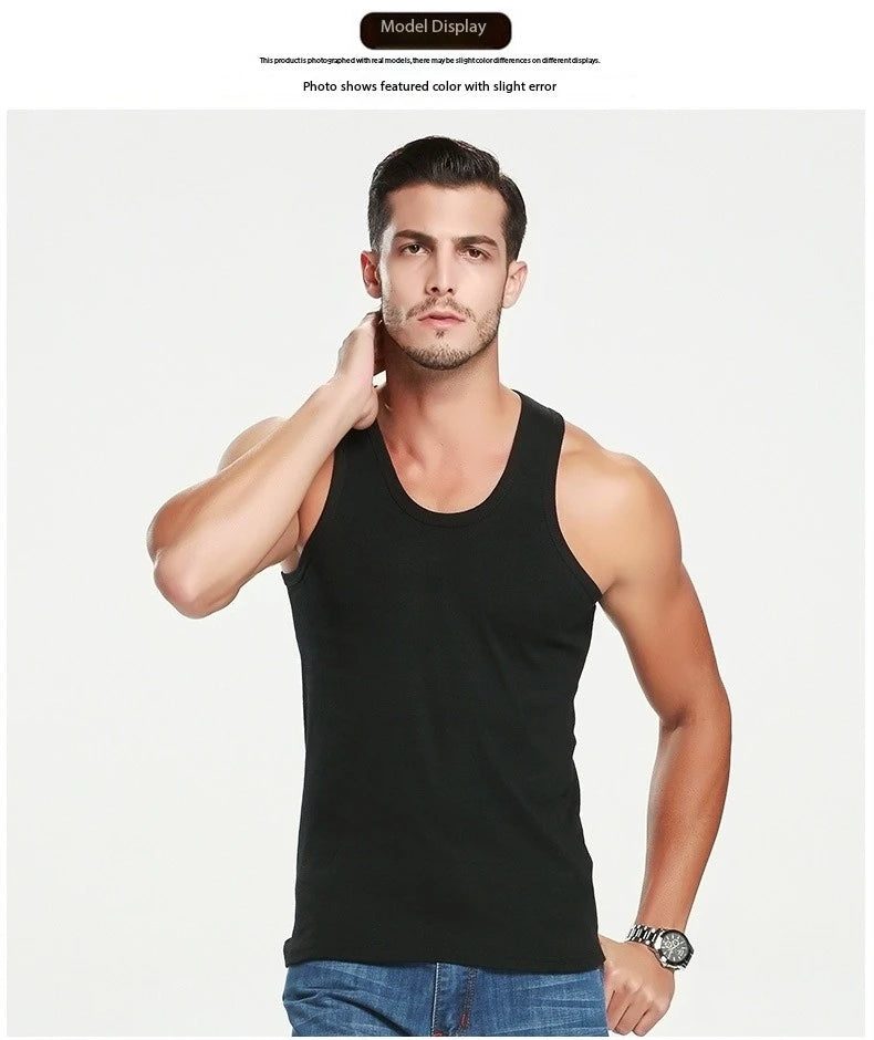 Sommer, leicht, Baumwolle, eng anliegend, Weste, Sport, lässig, Familie, Pyjama, Outdoor, eng anliegend, Top, atmungsaktiv, schnell trocknend, Weste, 2025, neu, Herren