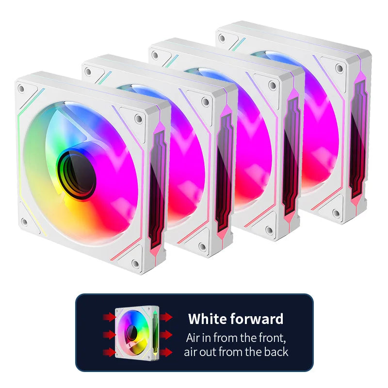 Teucer Infinite Mirror 120mm 5V 3Pin ARGB PC Case FAN 12V 4Pin PWM 800-2000RPM 12cm Chassis CPU Water Cooling Ventilator