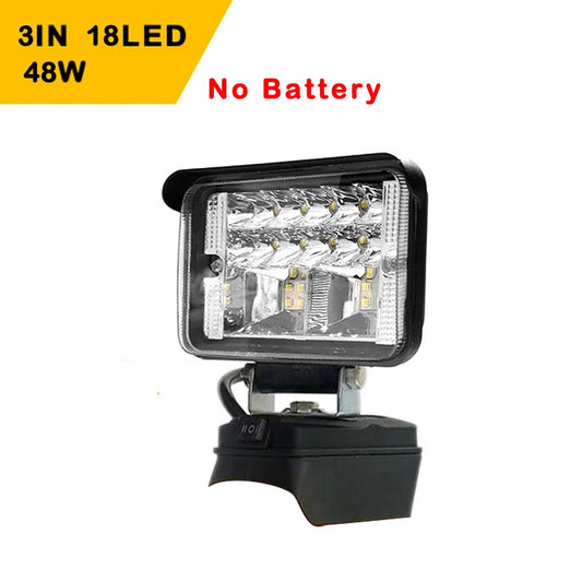 8Inch Led Light Portable Spotlights Cordless Outdoor Work Fishing Handheld Emergency Tool Light Fit Makita 18V Battery