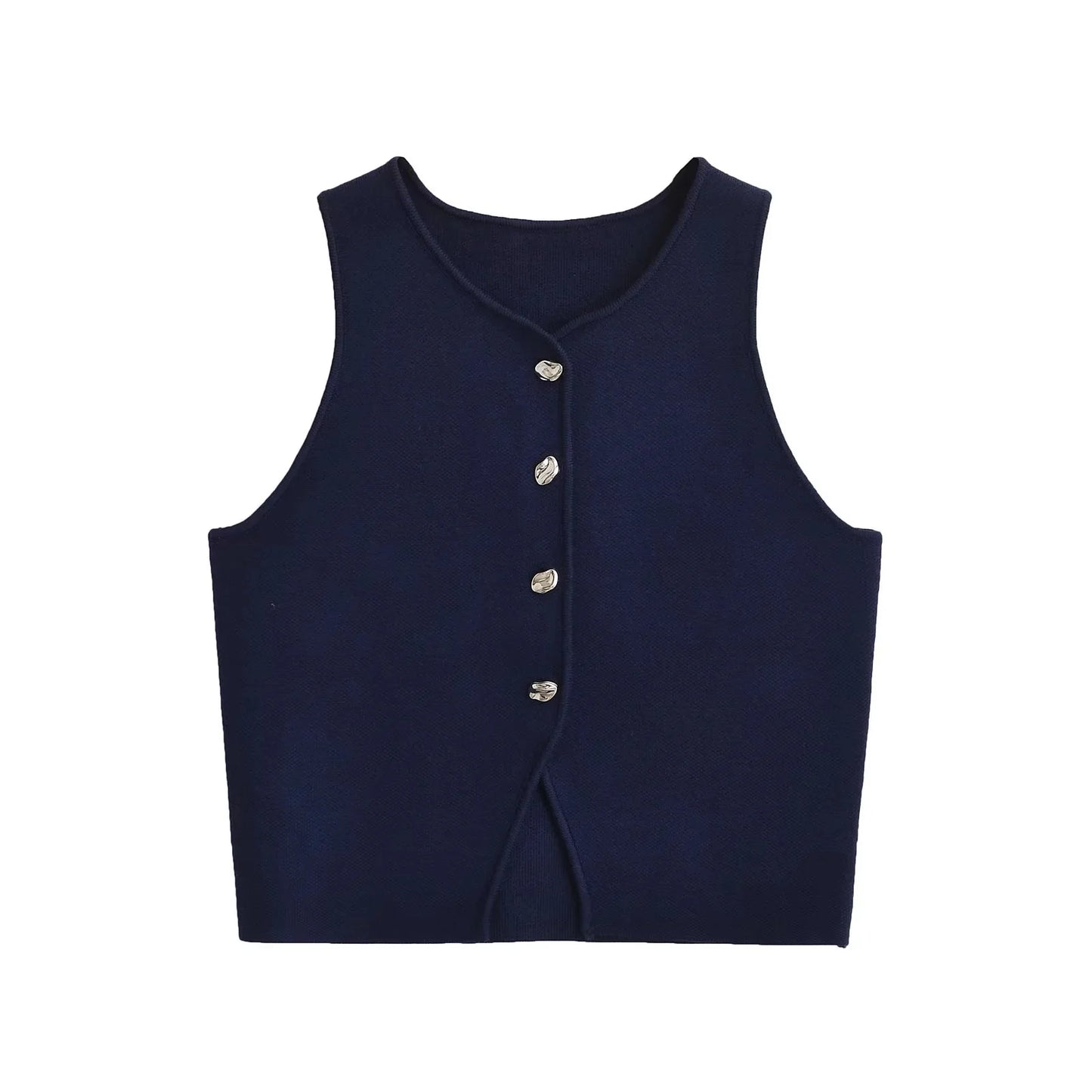 Ropa Mujer Winter 2025 New Outerwear Knit Vest Sleeveless Cropped Woman White Vest Asymmetrical Slim Sweater Vests Tops кардиган