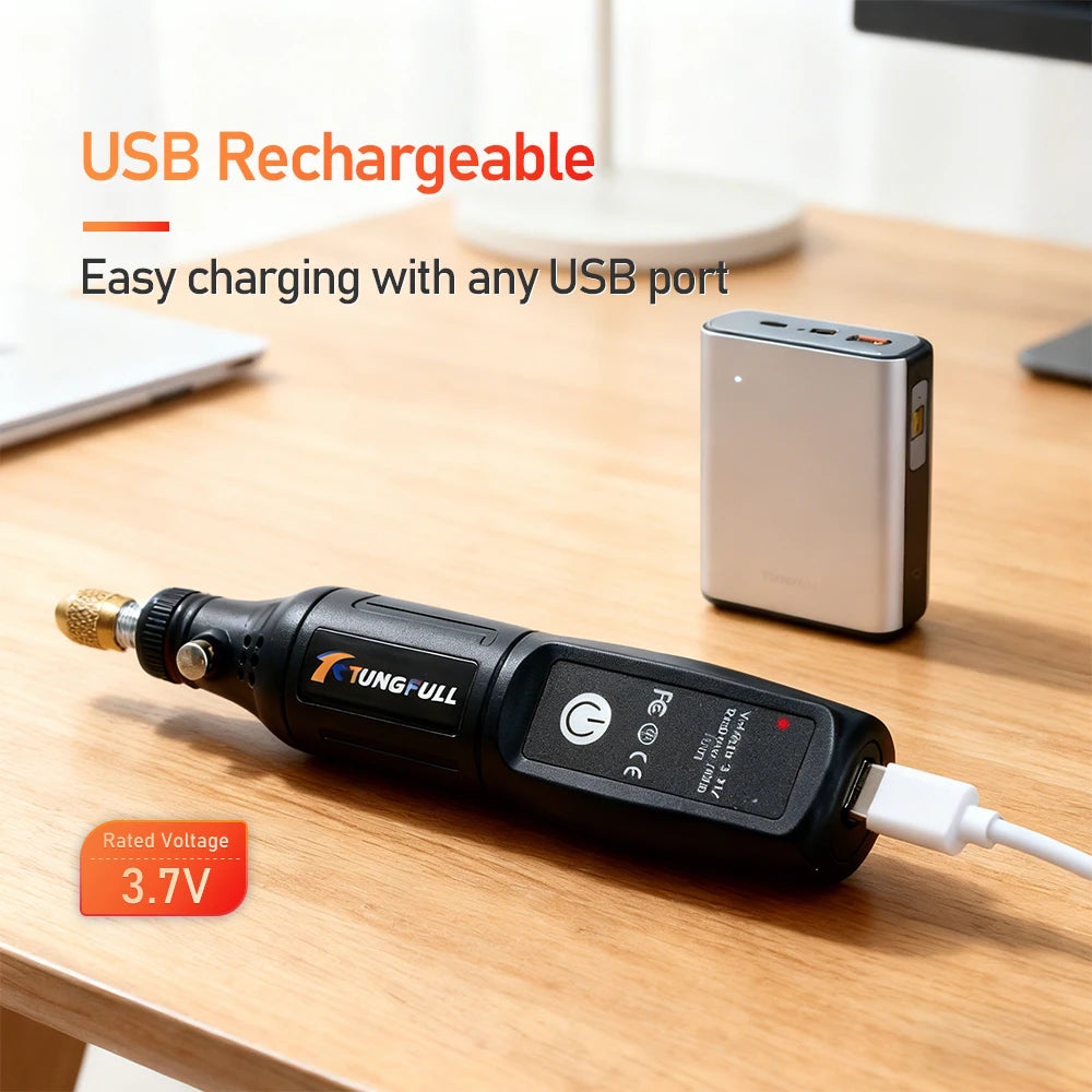 Mini Electric Drill USB Wireless Mini Handheld Drill Rotary Tool Woodworking Engraving Pen Dremel Tools for Jewelry Metal Glass - Shoppiline