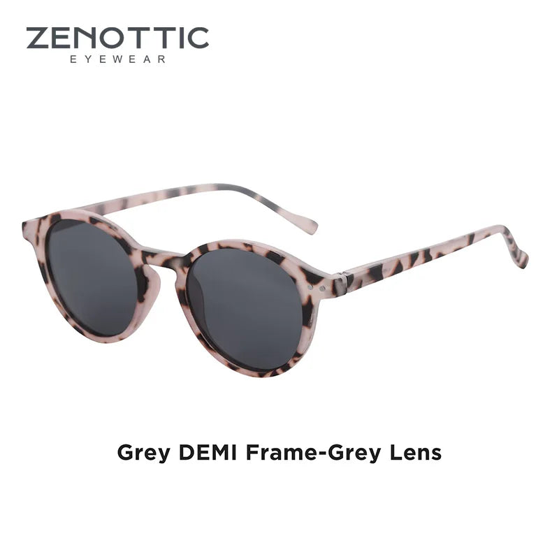 ZENOTTIC Lunettes de Soleil Rétro Polarisées 2023 2024 Hommes Femmes Vintage Petite Monture Ronde Lunettes de Soleil Verres Polarisés UV400 Nuance