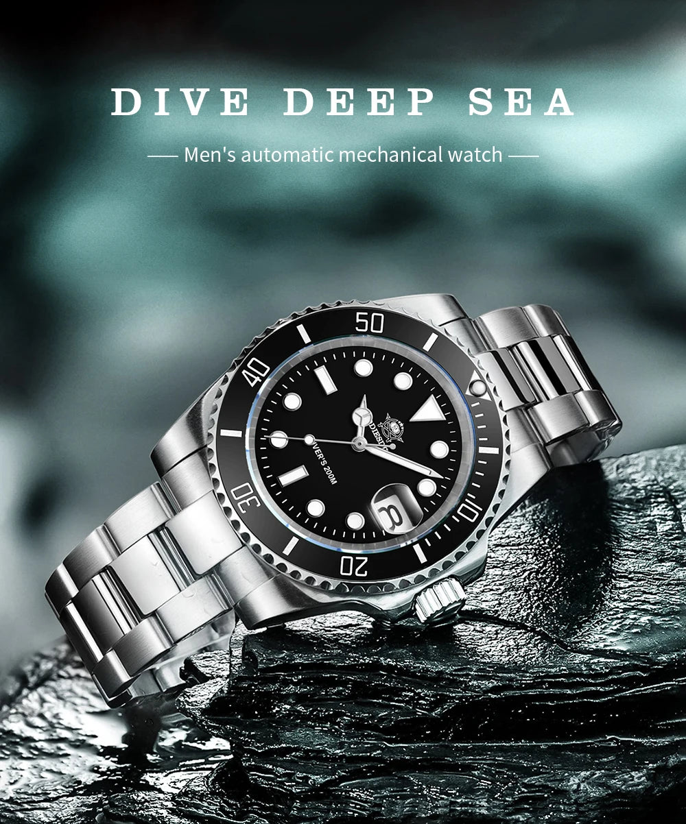 ADDIESDIVE Stainless Steel Watch Men's European and American Business Leisure Quartz Watch Waterproof Outdoor Sports Watch