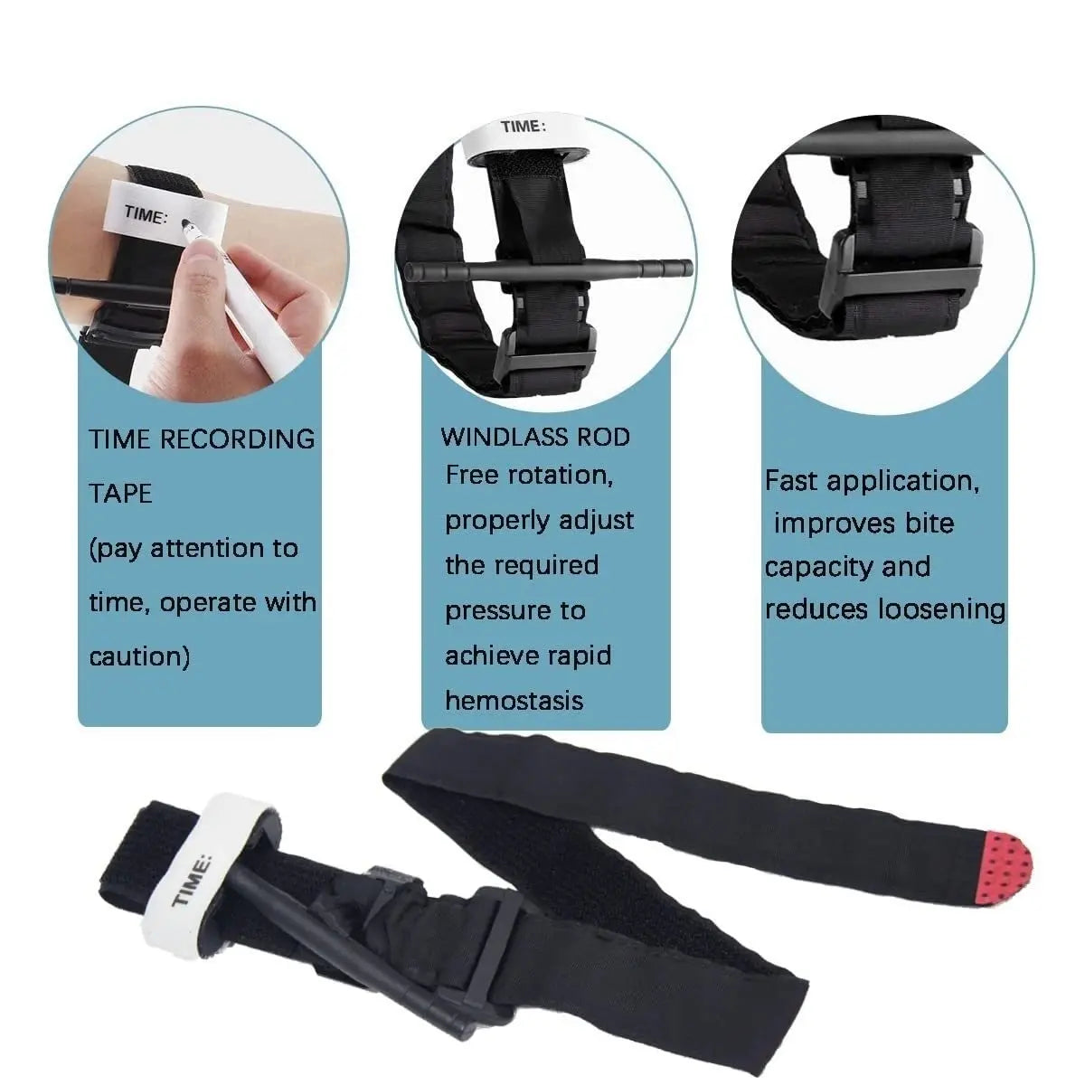 Tactical Tourniquet Emergency Emergency Strap Single Handed Medical First Aid Equipment for Hiking Camping Travel Outdoor Sports