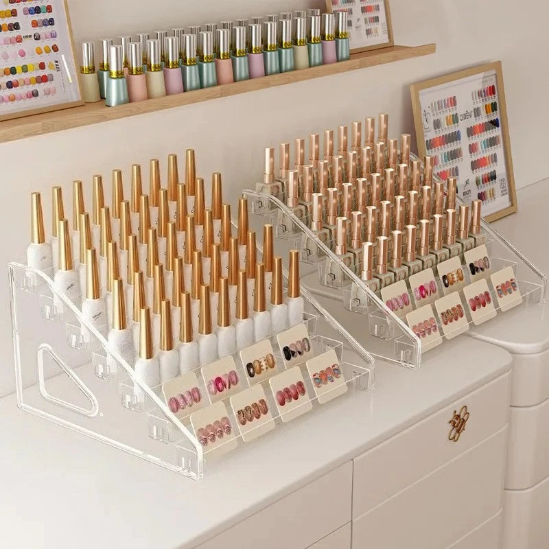 Organisateur de vernis à ongles en acrylique à 3/4/5/6/7 couches, étagère à gel UV, présentoir de cosmétiques à installation rapide, support de bijoux, rangement de manucure