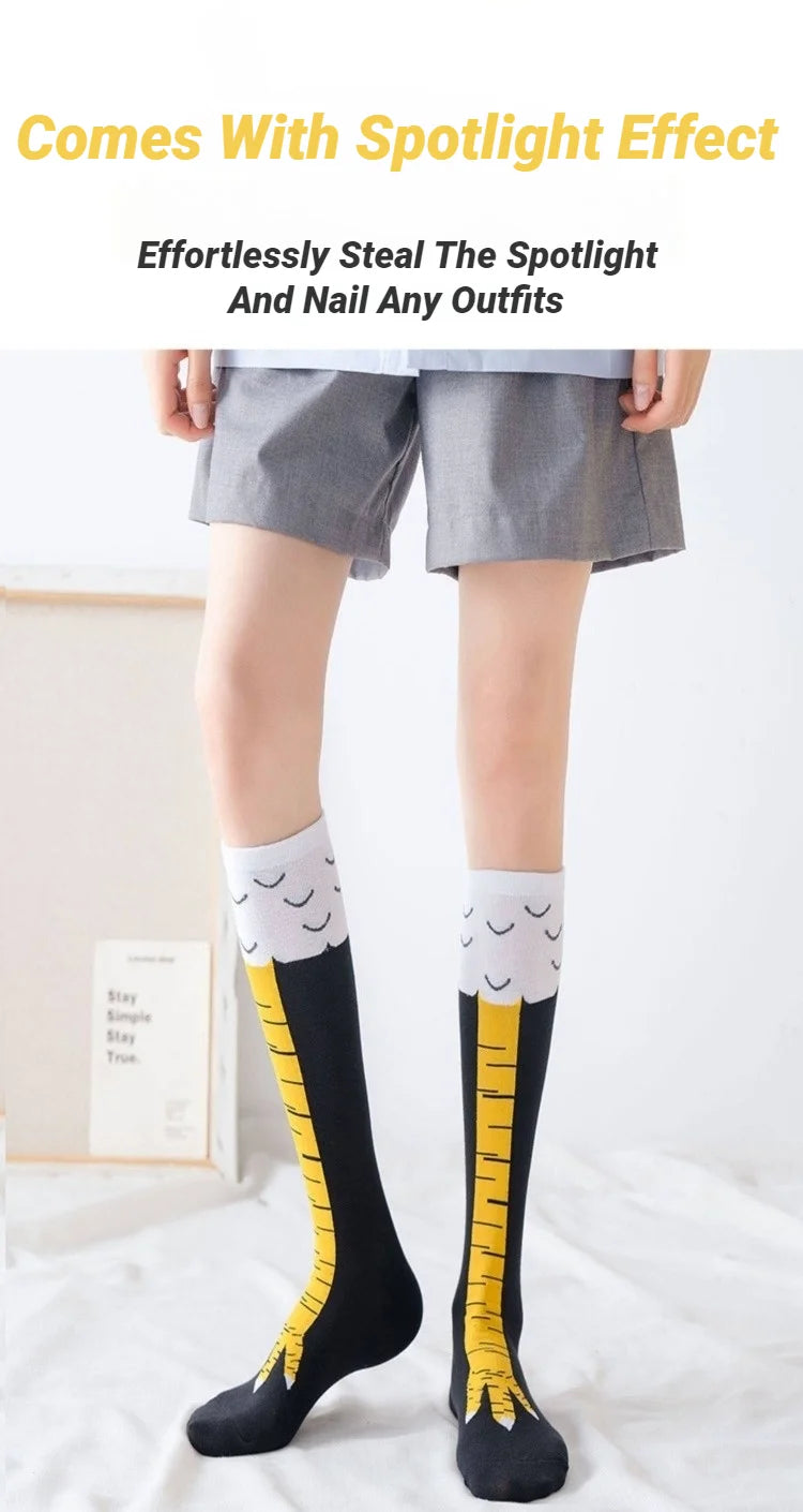 Men Funny 3D Chicken Socks Print Cartoon Cosplay High flexibility Thigh High Sock Fashion Thin Toe Feet