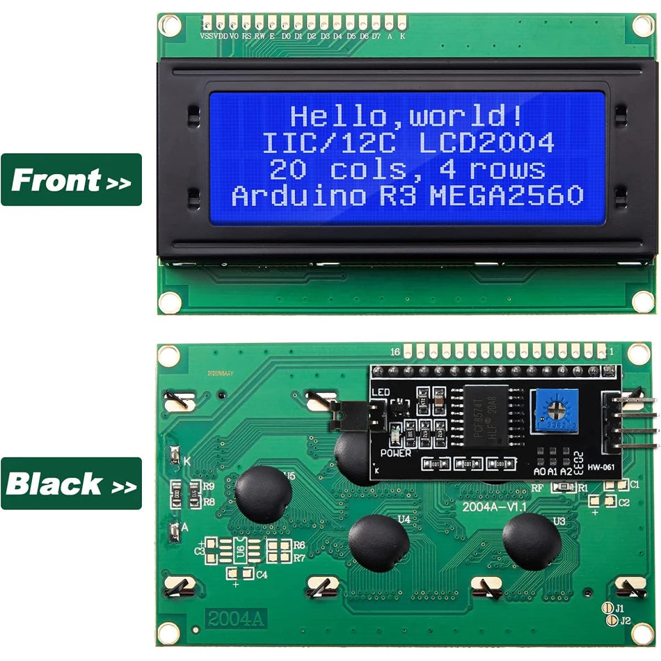 LCD2004 Module LCD 2004 Écran bleu/vert/blanc 20x4 caractères Écran LCD Adaptateur de module série IIC I2C pour Arduino