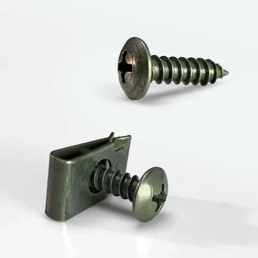 Car Fastener Clip U-Type Metal Screw Clips Kit for Undertray Splash Shield Guard Bumper Screws Auto Engine Cover Car Accessories