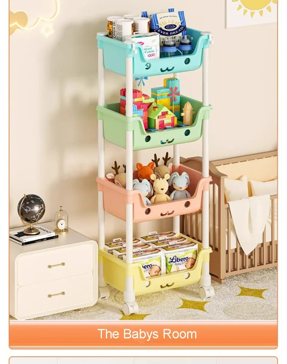 Toy Storage Trolley Bookshelf Snack Rack For Children Storage Organizer Bathroom Accessories Closet Organizer Kitchen Storage - Shoppiline