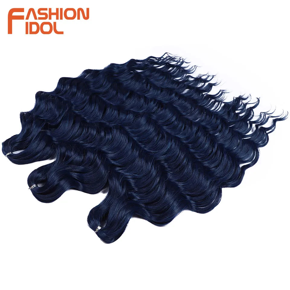 Anna Hair Extensions synthétiques de tresses Loose Deep Wave 24 pouces, cheveux tressés ondulés, cheveux bouclés torsadés au crochet Ombré Blond