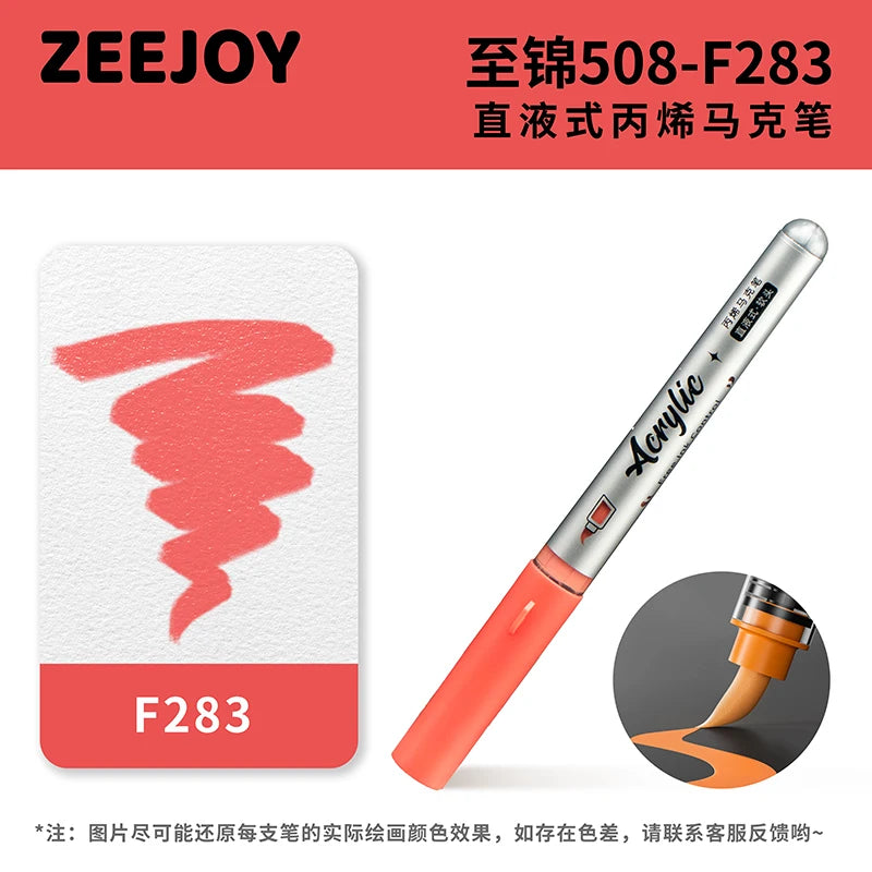 ZEEJOY 120/12/1 Colors Direct Liquid Acrylic Marker Pens Waterproof Pen Soft Brush Nib for Manga School Art Supplies Stationery