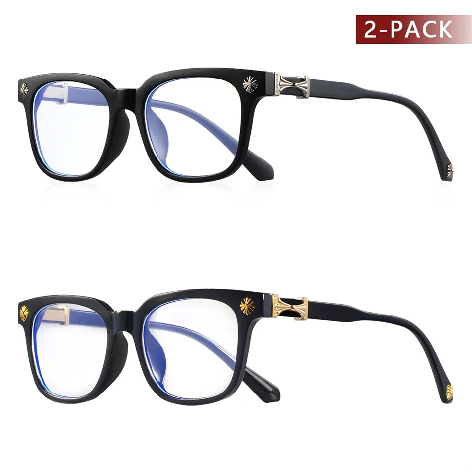 Classic 1Pcs Square Anti Blue Light Glasses For Men And Women Black & Transparent Frame Unisex Computer Wearing Women Glasses