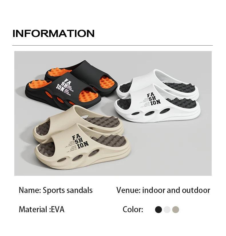 Men Fashion Massage Slippers Indoor/Outdoor Sandals Beach Flip Flop Thick Sole Male Slides Summer Non-Slip Men Shower Slippers - Shoppiline