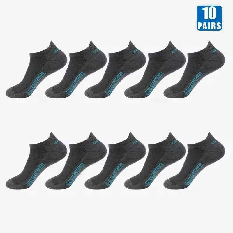 5/10/20 Pairs Men Solid Color Shallow Mouth Socks Spring Summer Mesh Breathable Odor Proof Sweat Absorbing Casual Boat Socks