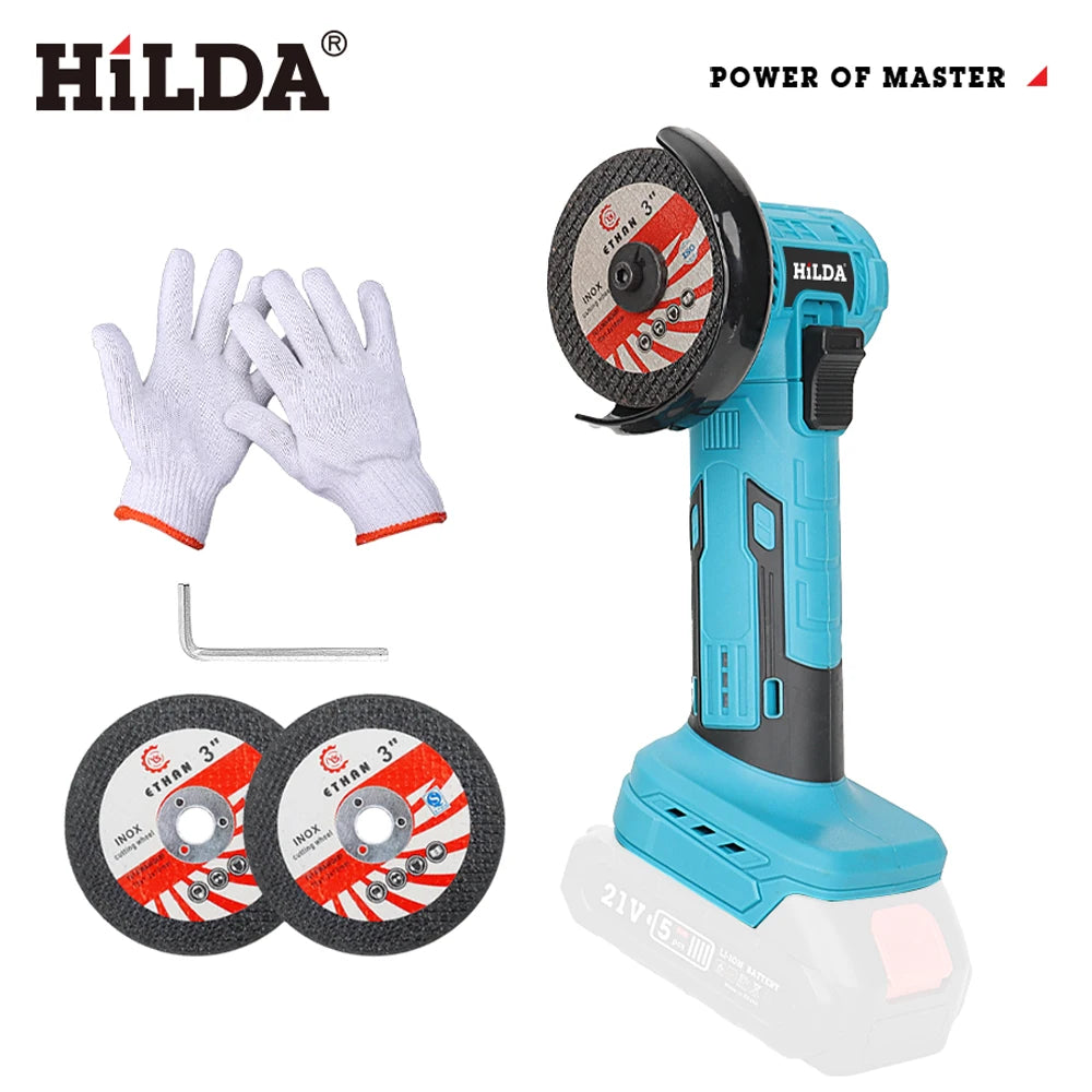 HILDA 12v Mini Angle Grinder Rechargeable Grinding Tool Polishing Grinding Machine For Cutting Diamond Cordless Power Tools - Shoppiline