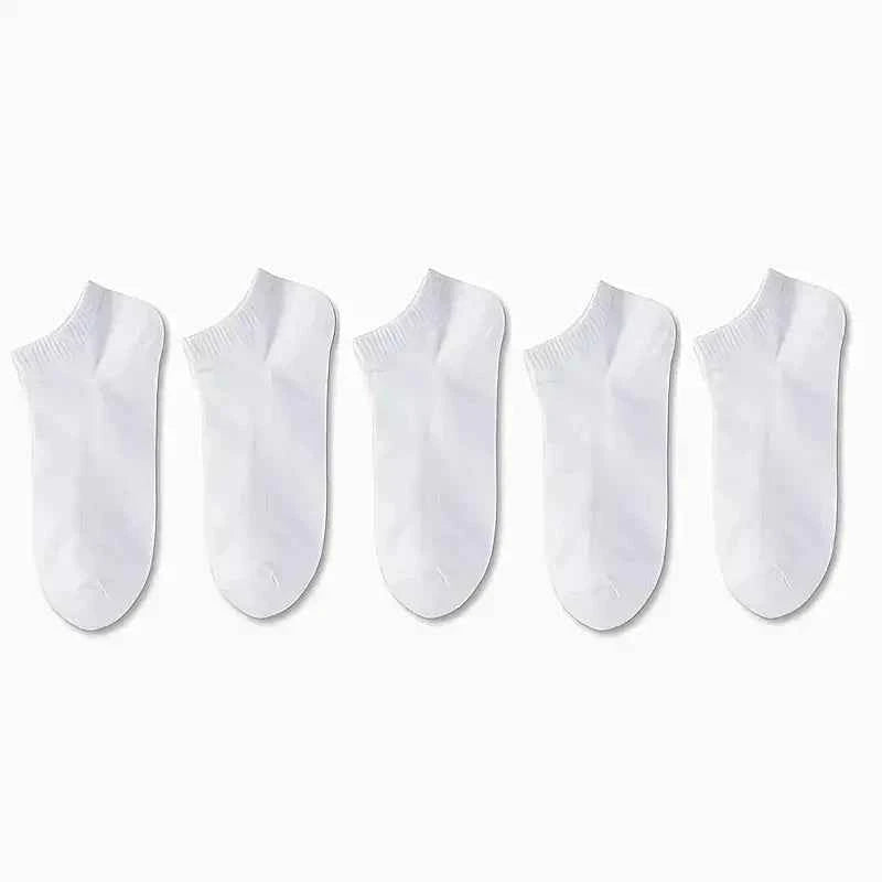 5/10 Pairs Men's  Boat Socks Business Sport Sweat Absorption Mature Summer Autumn Solid Color Non Pilling Versatile Ankle Socks