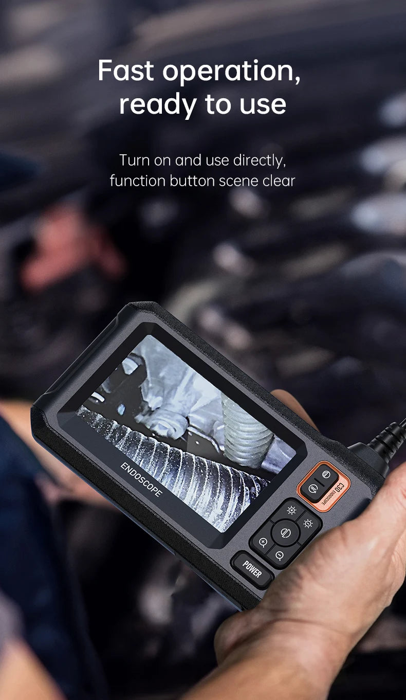 Industrial Endoscope Camera 8mm HD1080P 4.3inch IPS Screen 1080P Pipe Inspection Camera for Car Repair IP67 Waterproof 8 LEDS - Shoppiline