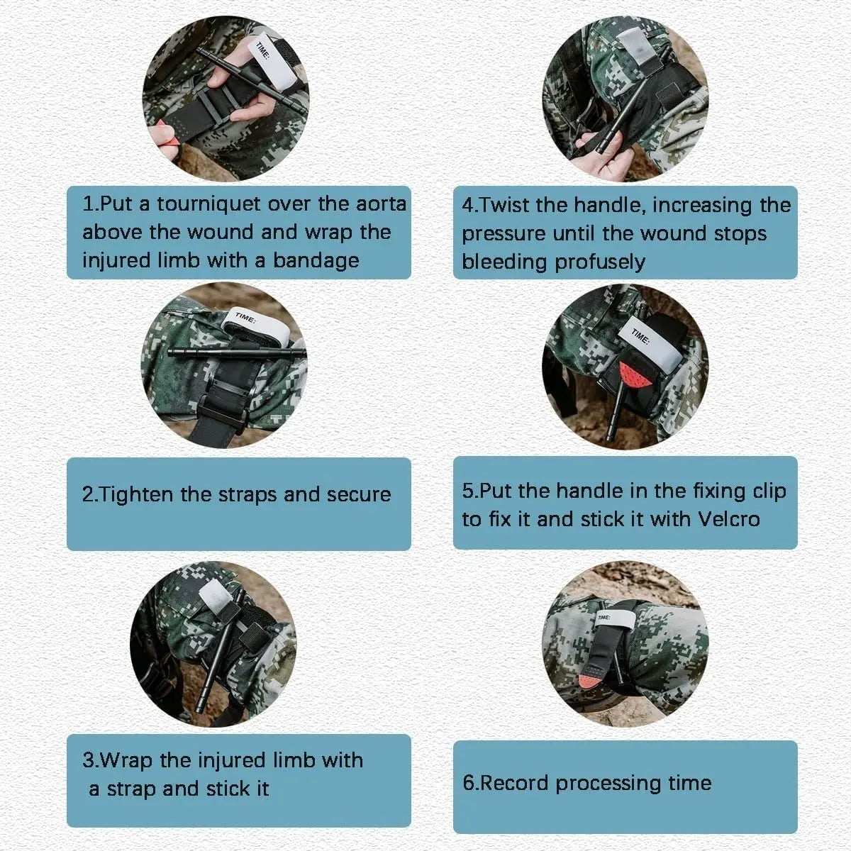 Tactical Tourniquet Emergency Emergency Strap Single Handed Medical First Aid Equipment for Hiking Camping Travel Outdoor Sports