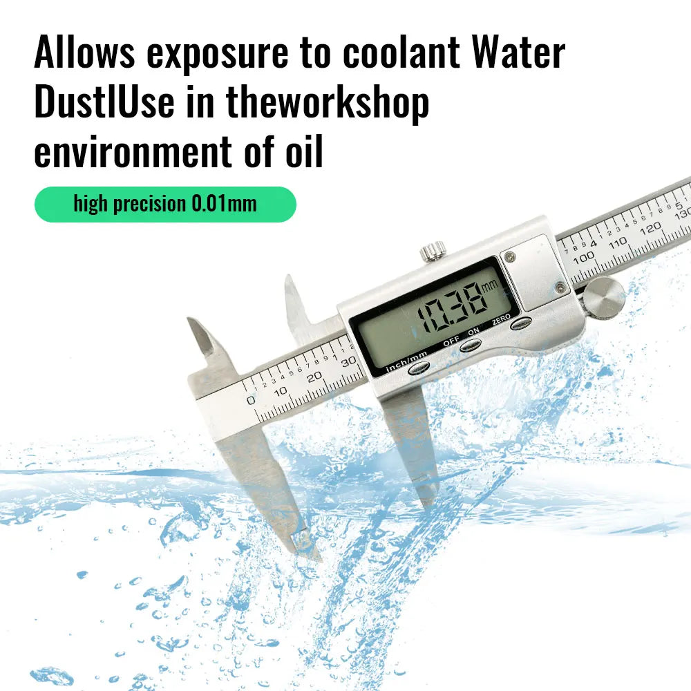 6 Inch 150mm Digital Vernier Caliper Stainless Steel Micrometer Measuring Tool Depth Ruler - Shoppiline
