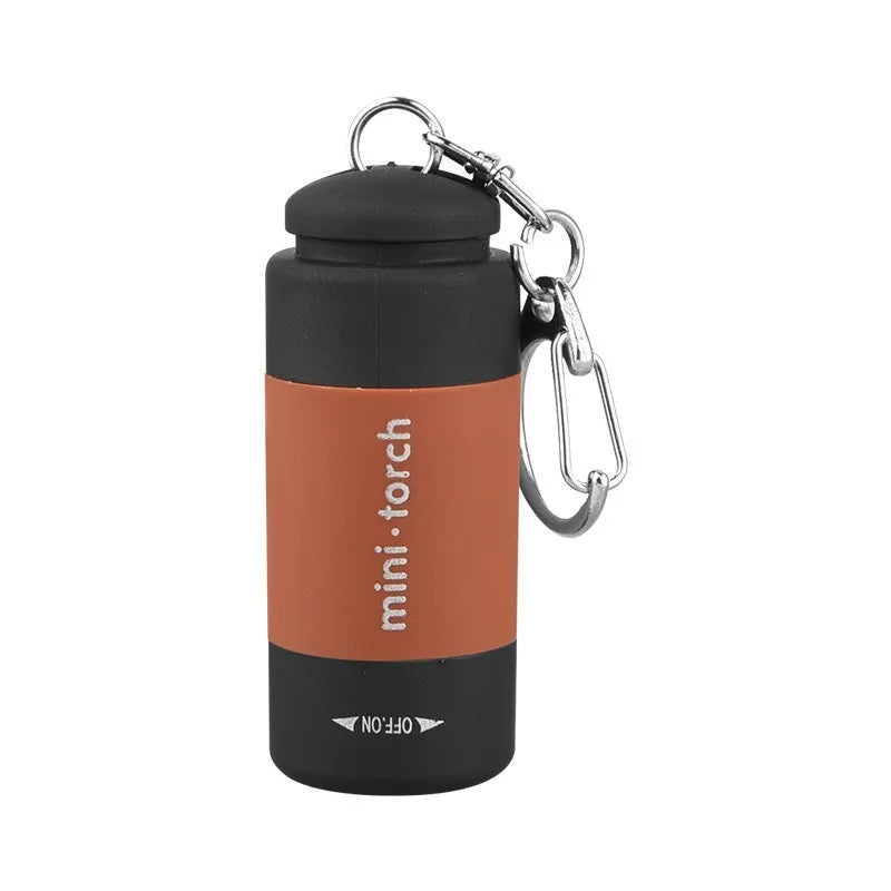 USB Rechargeable LED Multifunctional Strong Light Pocket Keychain Flashlight Waterproof Outdoor Hiking Camping Mini Flashlight