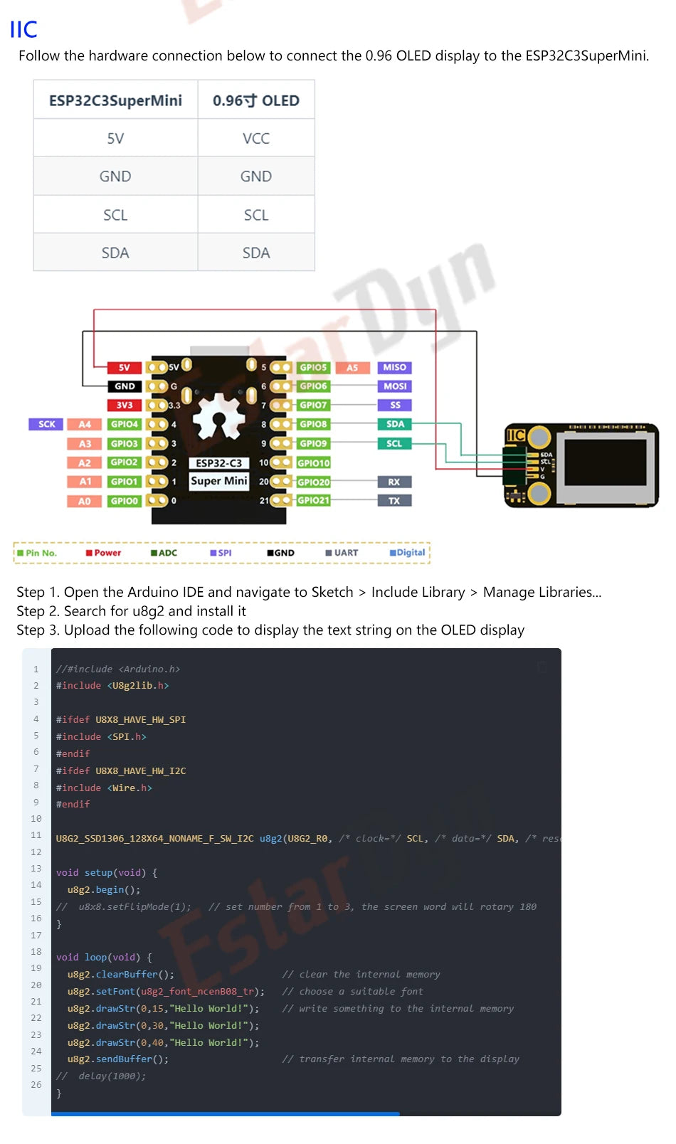Carte de développement Estardyn ESP32-C3 MINI Carte de développement ESP32 SuperMini = Carte d'extension WiFi Bluetooth de carte de développement