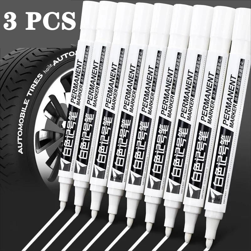 Stylo Marqueur Blanc Ensemble Stylos Gel Blancs Gras Imperméables DIY Graffiti Croquis Marqueur Papeterie Fournitures Scolaires Pinceau