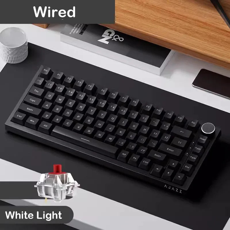 AJAZZ AK820/AK820 Pro Mechanical Gaming Keyboard Tri-Mode Bluetooth 5.1 Wireless Wired Knob Hot Swap Gasket Custom Keyboard