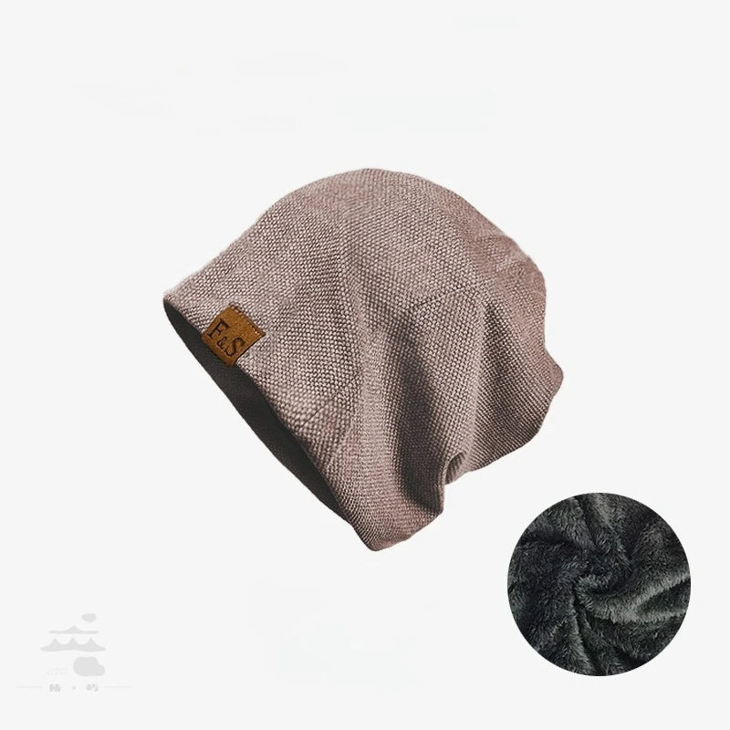 Pile pile hat, casual knitted hat, spring and autumn winter velvet addition, men's and women's outdoor Baotou pullover hat