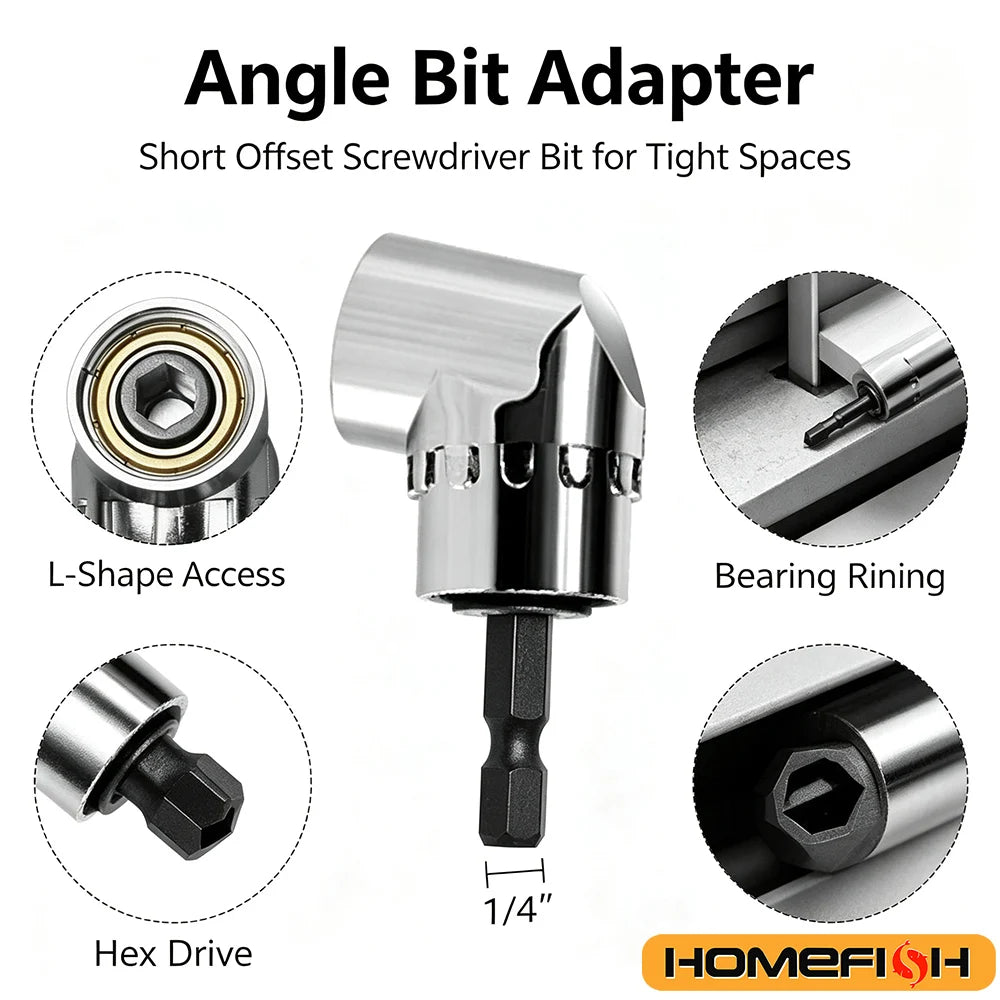 105° Angle Screwdriver Joint  Electric Drill Corner Attachment Extension Socket Tool for Screwdriver Heads