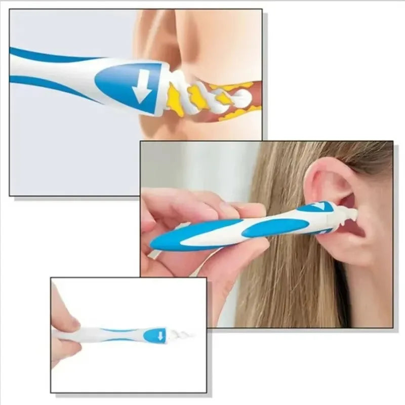 Ear Wax Remover Tool Ear Cleaner with Soft Silicone 16 Replacement Tips Simply To Grab Extract Earwax