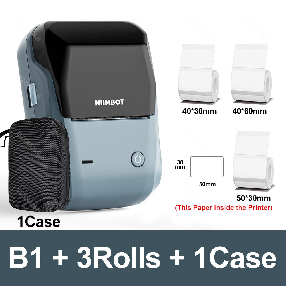 Niimbot B1 Mini Label Thermal Printer Portable Self-Adhesive Bluetooth Maker Machine For Round UV Tag Stickers Labels Rolls - Shoppiline