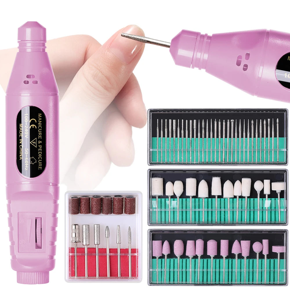 Professional Nail Drill Machine Set Remove Nail Sander Gel Polish Remover Tools Driller Manicure Nail Accessories Nail tools