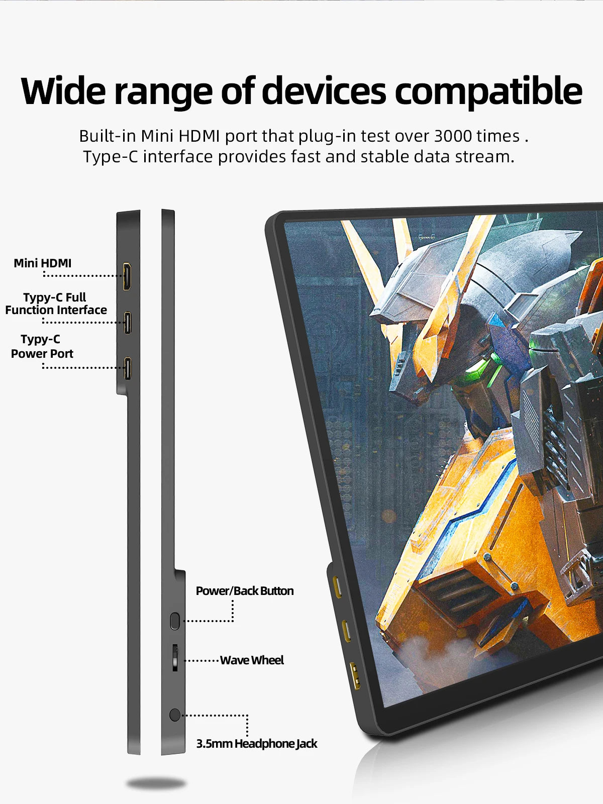 ZSUS 2160*1440  14-inch 2K Portable Monitor 60HZ For Laptop XBox PS4 / 5 Switch TV Box Cell Phone PC Extension  Mobile - Shoppiline