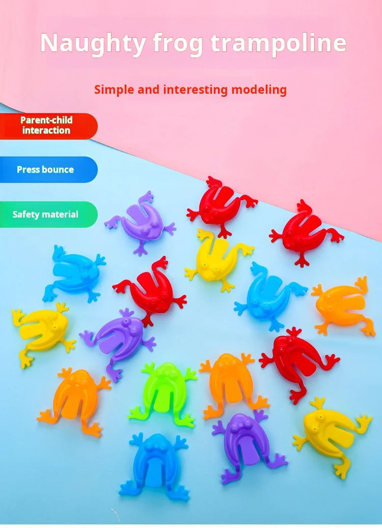20pcs Solid Color Jumping Frog Plastic Bouncing Frog Jumping Frog Children Educational Toy,Gift for Kids Party Favors, Birthday
