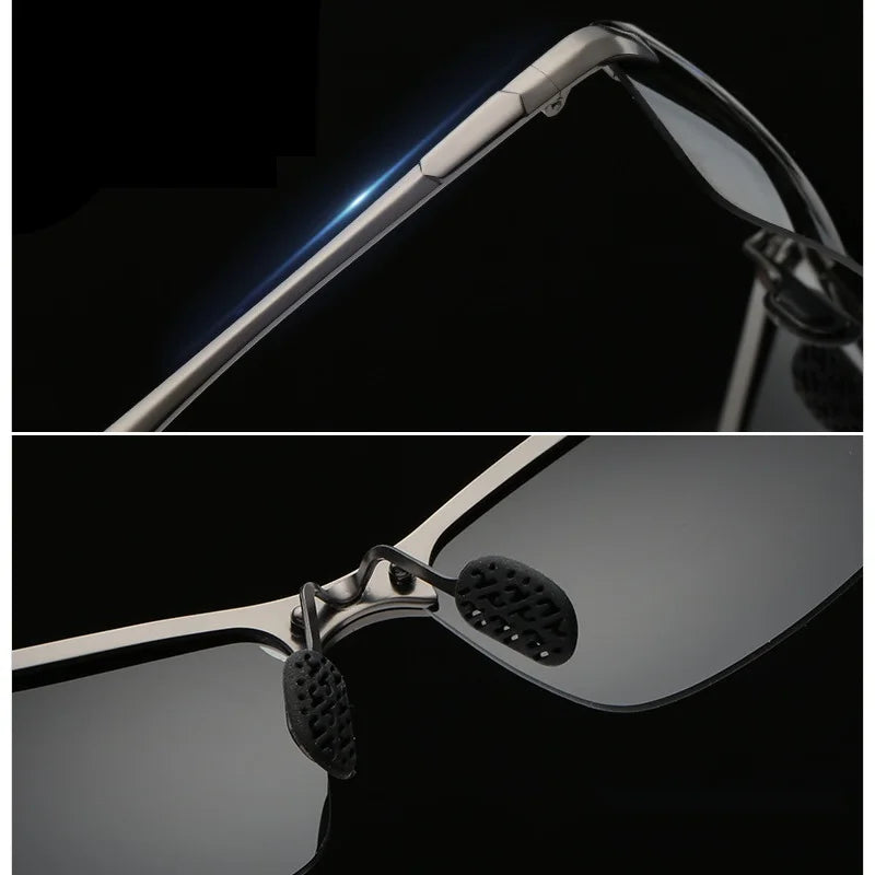 Men Photochromic Polarized Sunglasses Driving Fishing Chameleon Glasses Change Color Sun Glasses Day Night Vision Eyewear