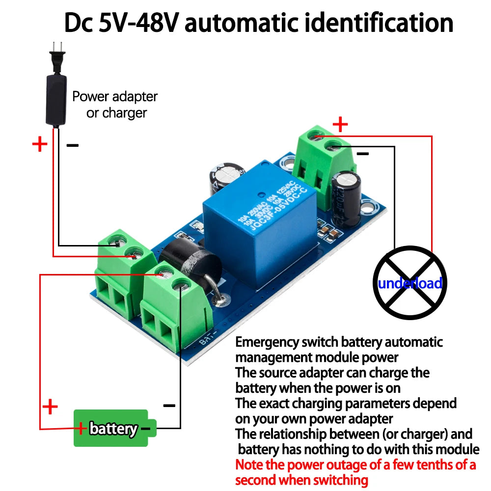 1~5PCS YX850 Power failure automatic switching standby battery lithium battery module DC 5V-48V universal emergency converter