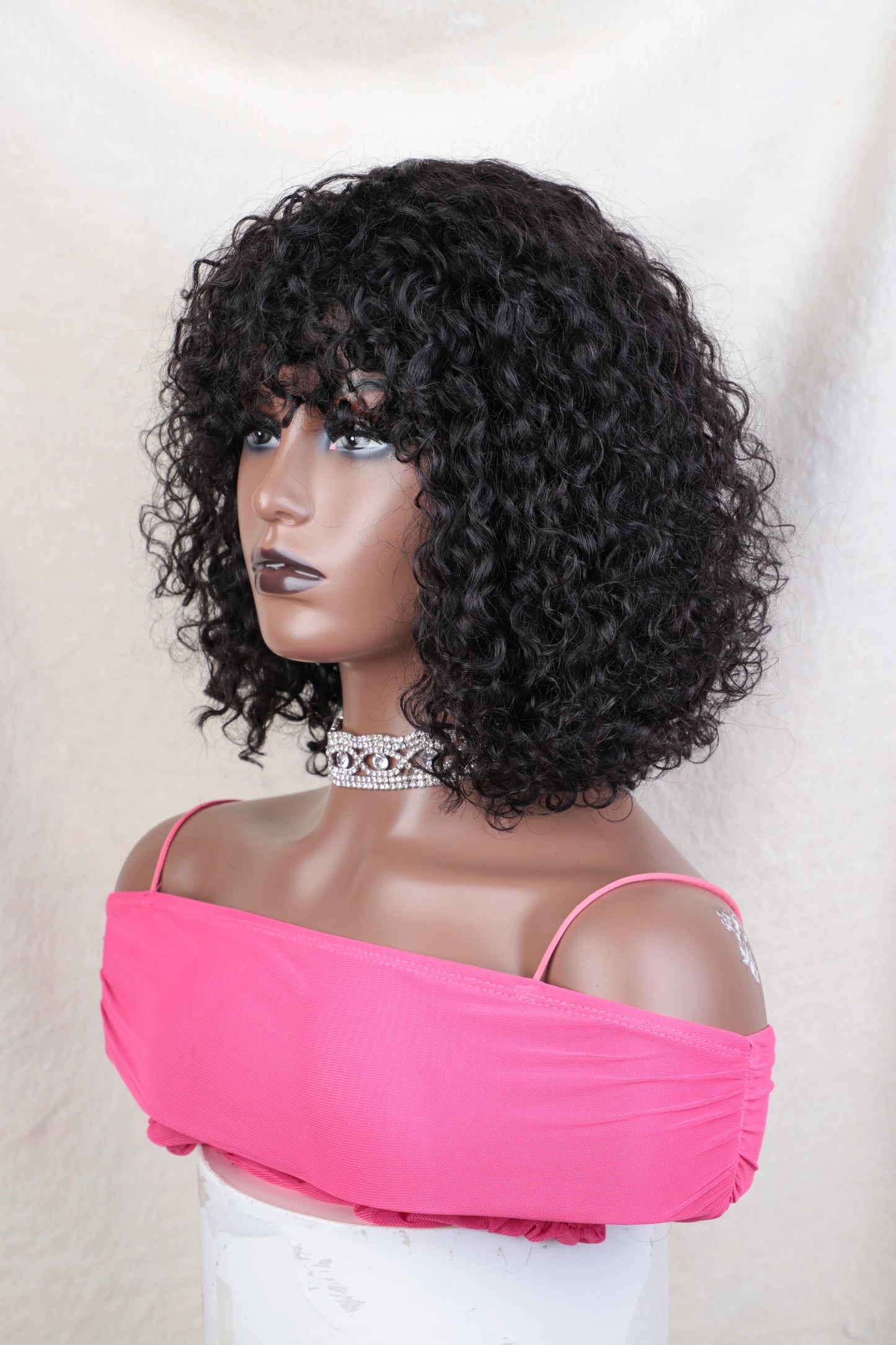 Perruques de cheveux humains Jerry Curly courtes coupe Pixie Bob avec frange pour femmes à porter, Péruvienne, mèches miel, perruques Water Wave