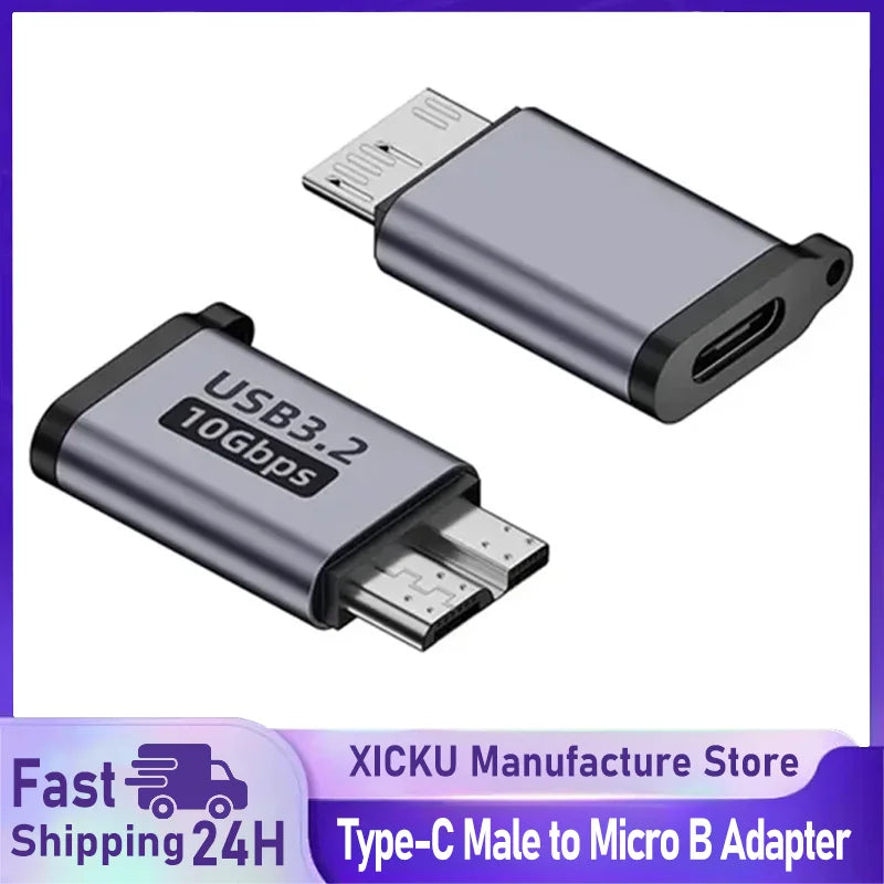 Micro B USB C 3.0 Male to Type C Female Adapter Type-C USB3.0 Micro B Connector for External Hard Drive Disk HDD Cable Adapter