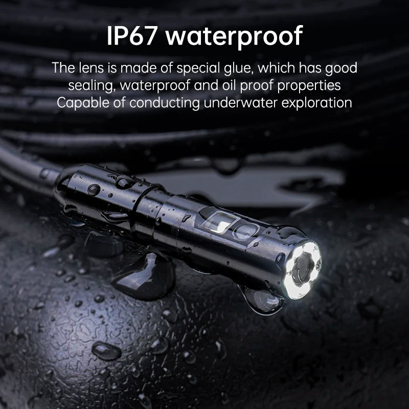 KERUI Industrial Endoscope Camera 4.3inch IPS Screen Dual Lens HD IP67 Waterproof Light Inspection Borescope For Pipe Car Repair - Shoppiline