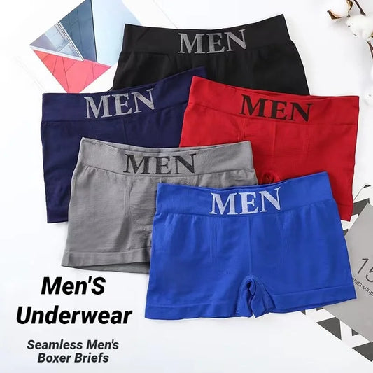 Lot de 5 Boxers Confortables pour Hommes, Couleur Unie, Haute Élasticité, Respirants